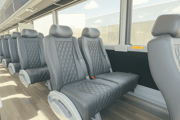 interior of Henderson Minibus Company charter bus